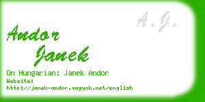 andor janek business card